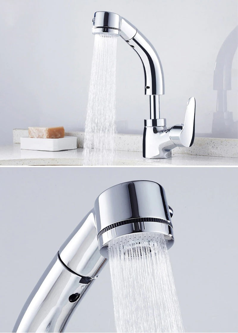 Pull-Out Bathroom Faucet with Elegant Design and Easy Installation