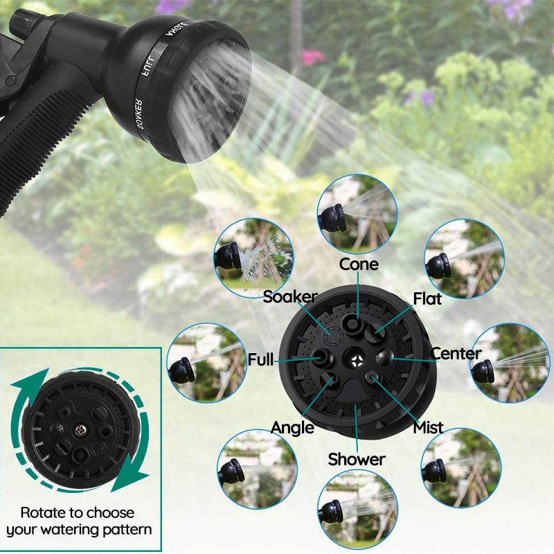 Expandable Lightweight Garden Hose with 8 Spray Settings