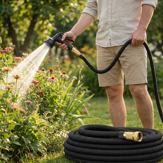 Expandable Lightweight Garden Hose with 8 Spray Settings