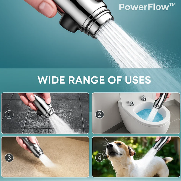 High-Pressure Showerhead with 9-Layer Filtration and Water Savings