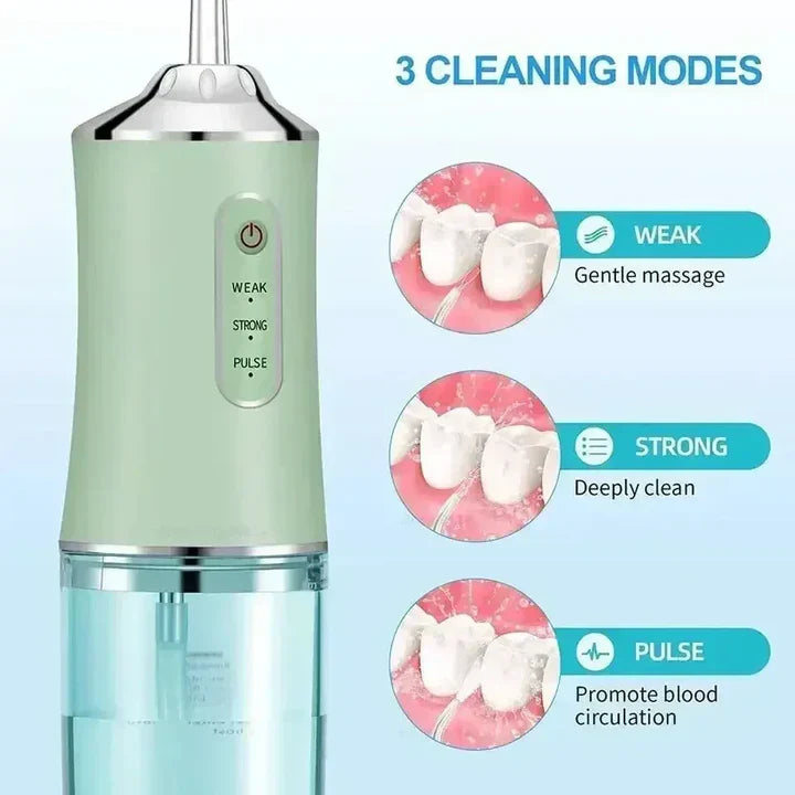 Wireless Water Flosser with 360° Rotating Nozzles and 3 Cleaning Modes