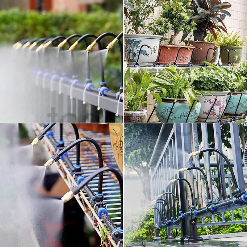 Adjustable Drip Irrigation System with Flexible 360-Degree Hoses