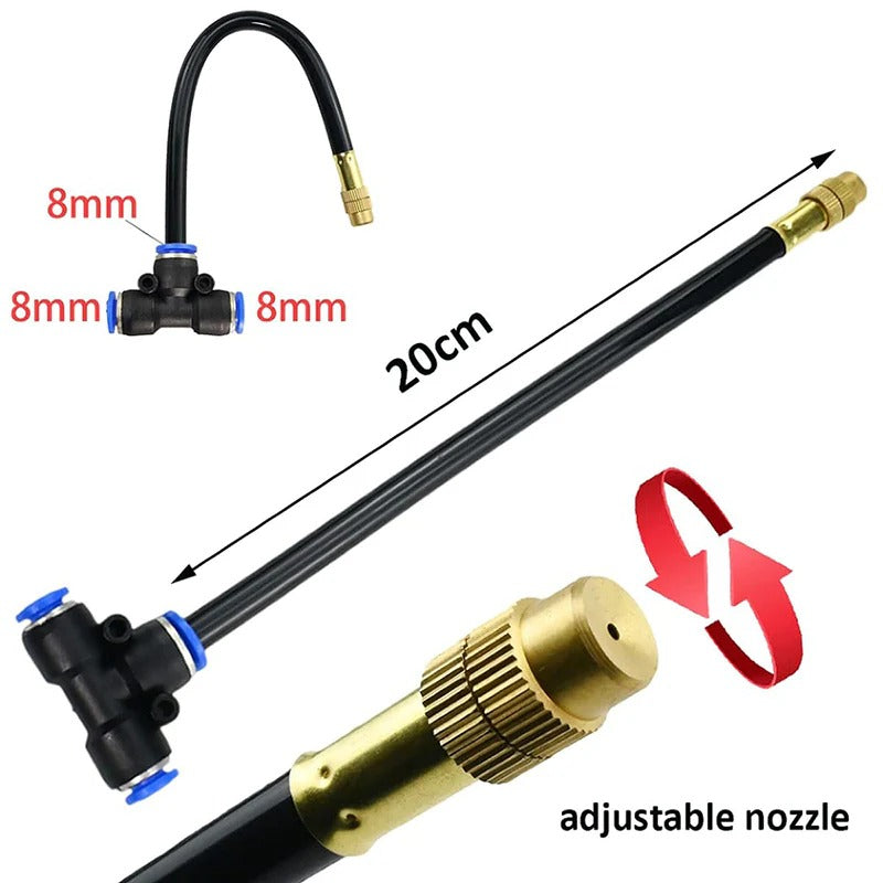 Adjustable Drip Irrigation System with Flexible 360-Degree Hoses