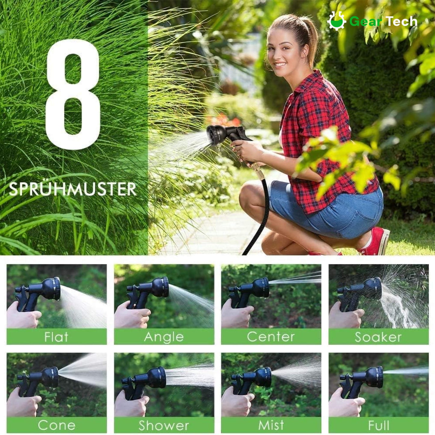 Expandable Garden Hose with 8 Spray Functions
