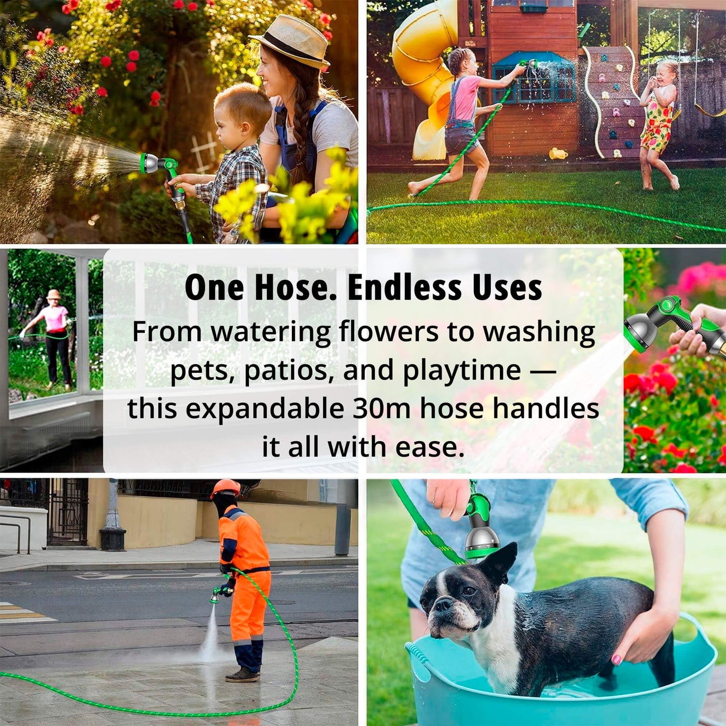 Expandable Garden Hose with 8 Spray Functions