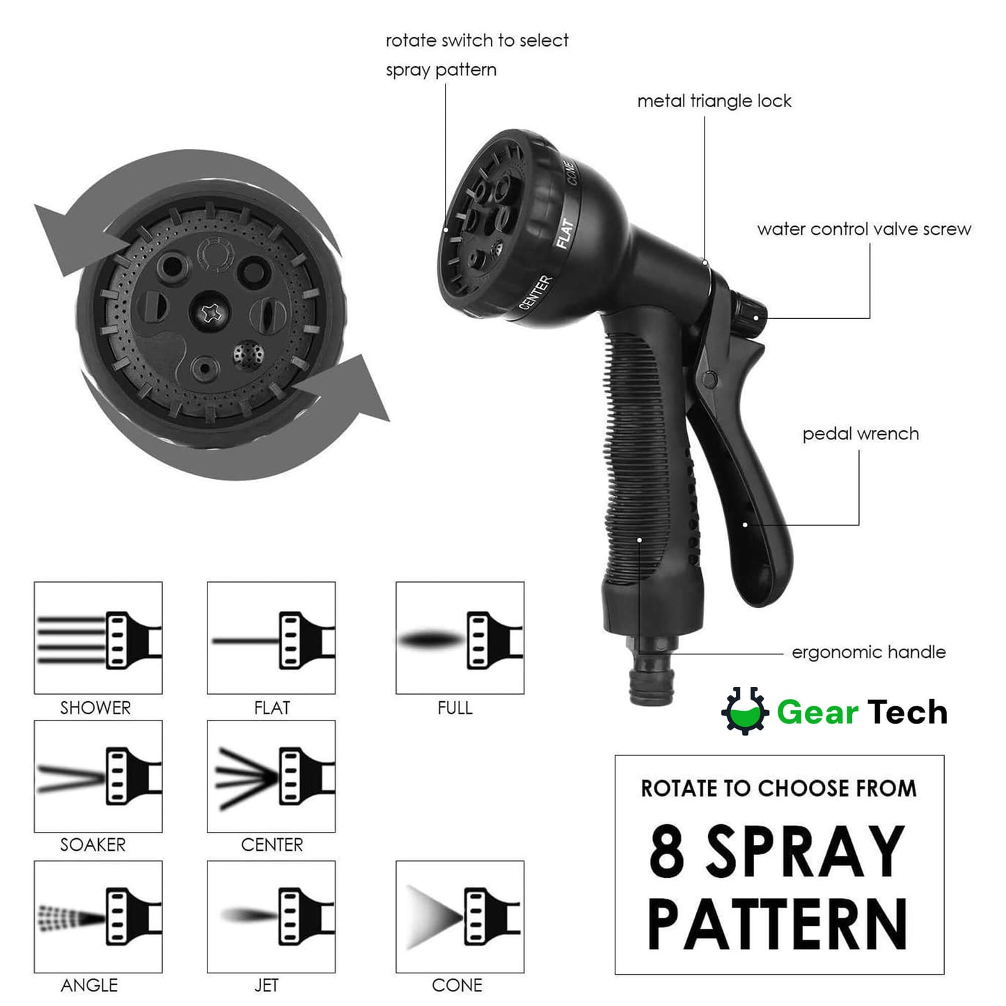 Expandable Garden Hose with 8 Spray Functions