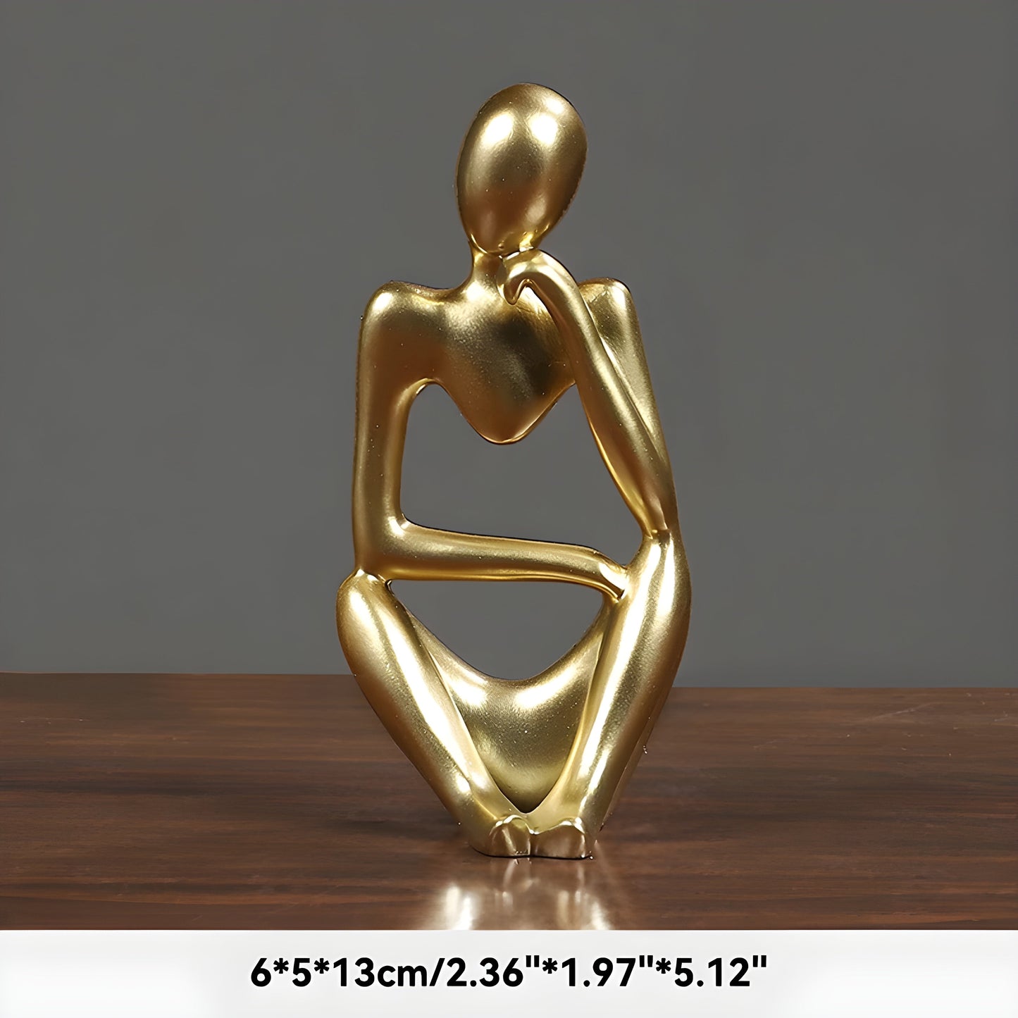 Sand-Hued Abstract Thinker Sculpture in Scandinavian Design