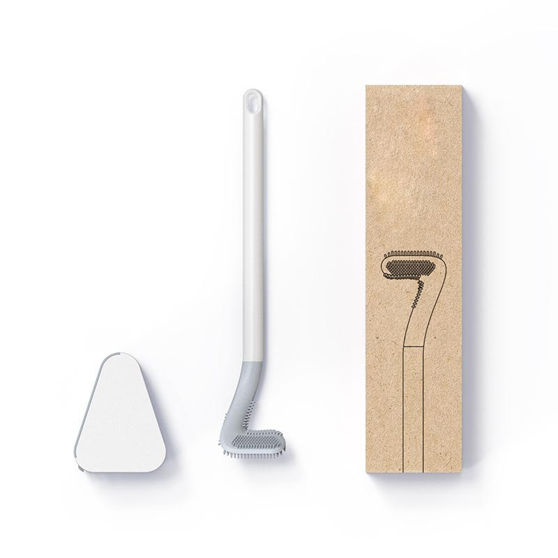Flexible Silicone Golf Toilet Brush with Long Handle and Wall Mount