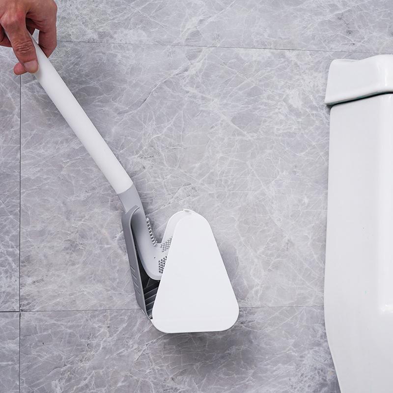 Flexible Silicone Golf Toilet Brush with Long Handle and Wall Mount
