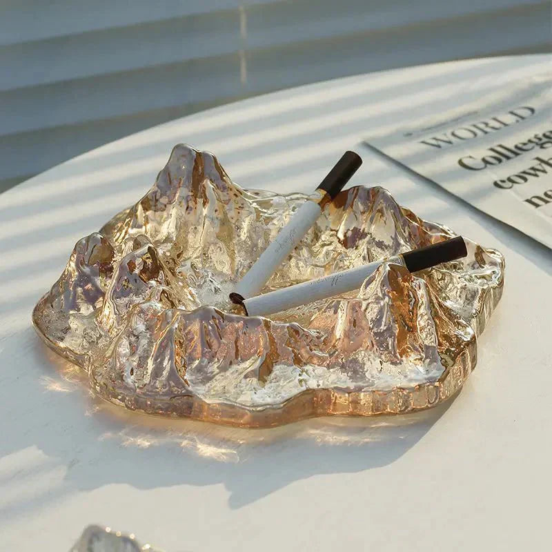 Glass Mountain Ashtray with Glacier Design