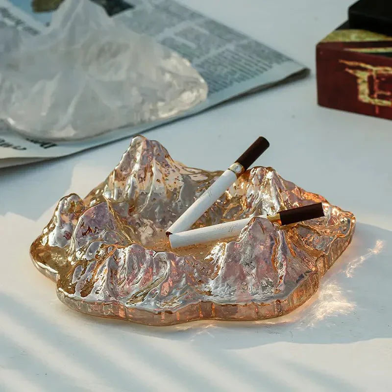 Glass Mountain Ashtray with Glacier Design