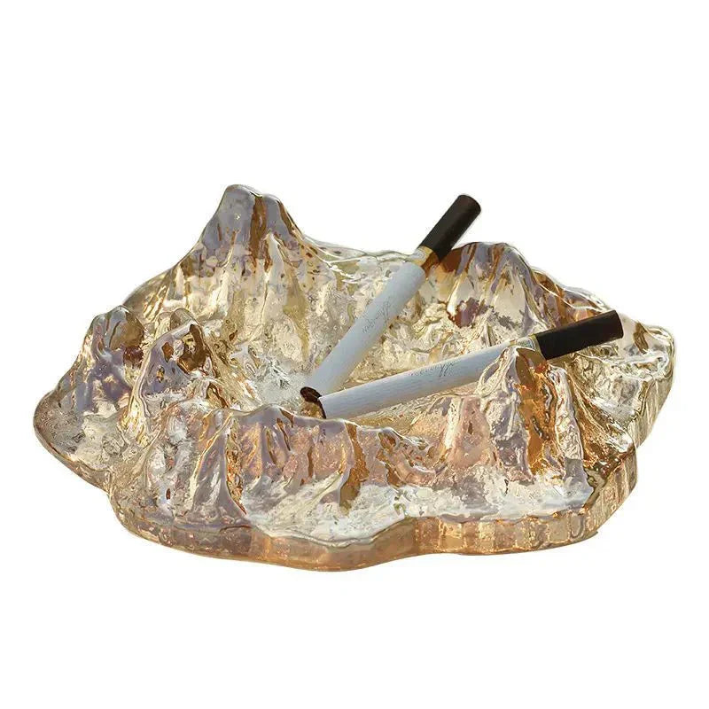 Glass Glacier Ashtray - Decorative Mountain Design