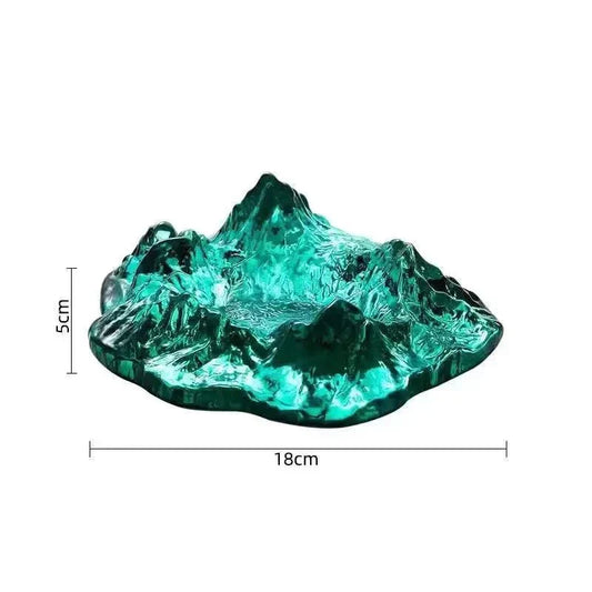 Glass Glacier Ashtray - Decorative Mountain Design