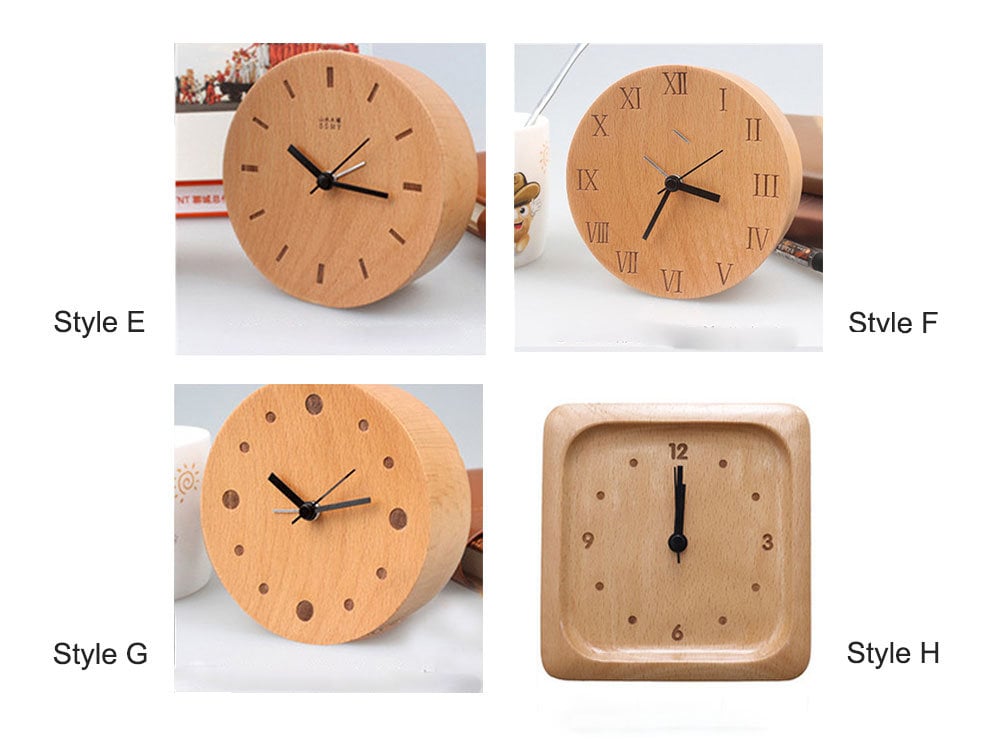 Minimalist Beech Wood Alarm Clock - Handcrafted Desk and Nightstand Clock