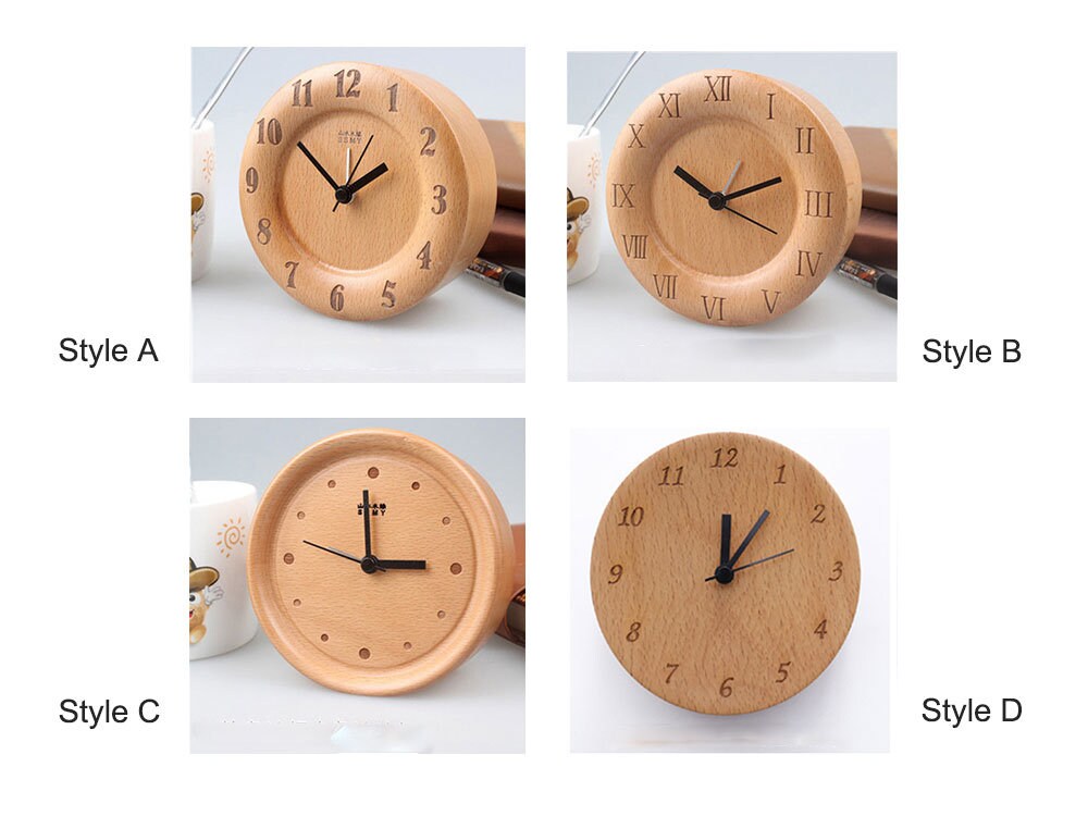Beech Wood Minimalist Alarm Clock - Handcrafted No Screen Nightstand Clock