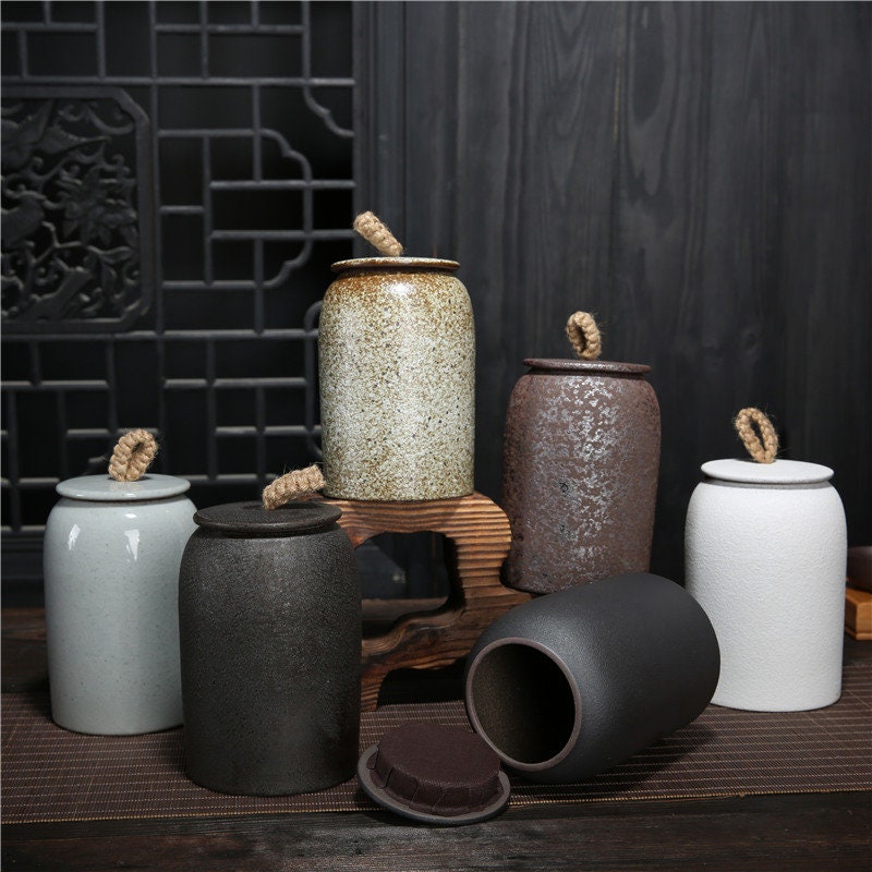 Vintage Ceramic Storage Jar for Cookies and Sugar