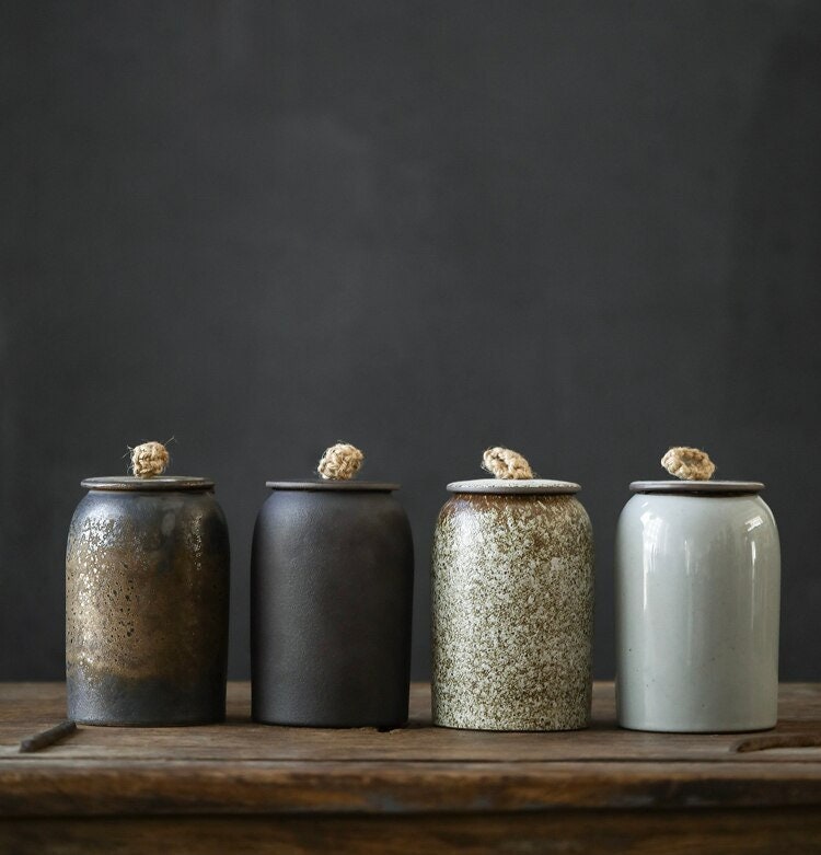 Vintage Ceramic Storage Jar for Cookies and Sugar