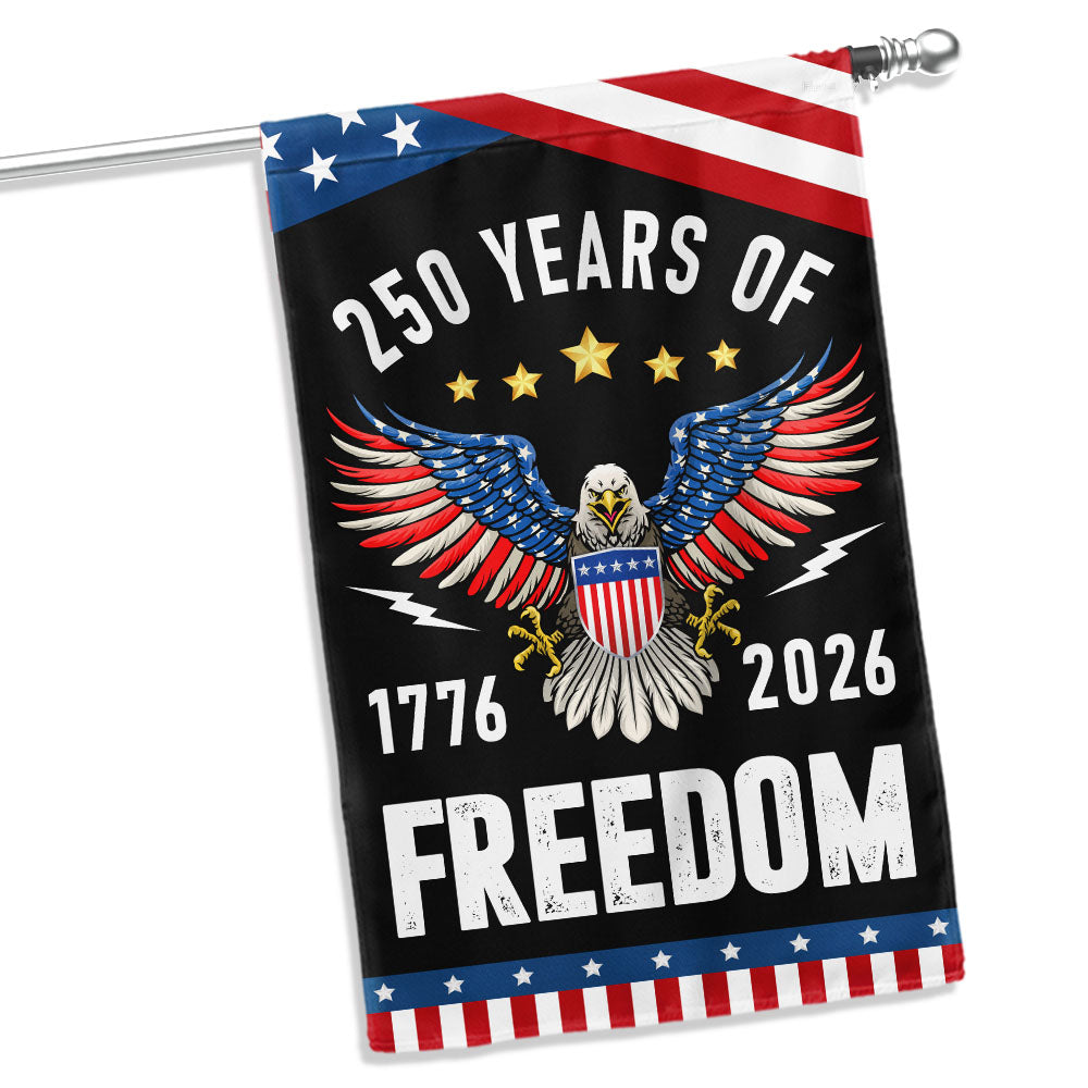 America 250th Anniversary Freedom Flag - Custom Printed Canvas, Double-Sided, UV Resistant