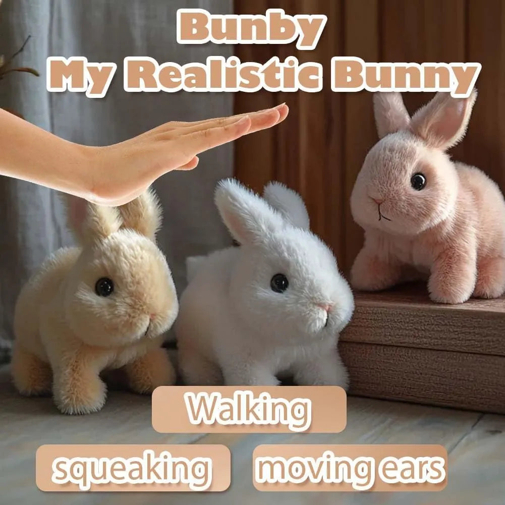 Realistic Interactive Plush Bunny Toy