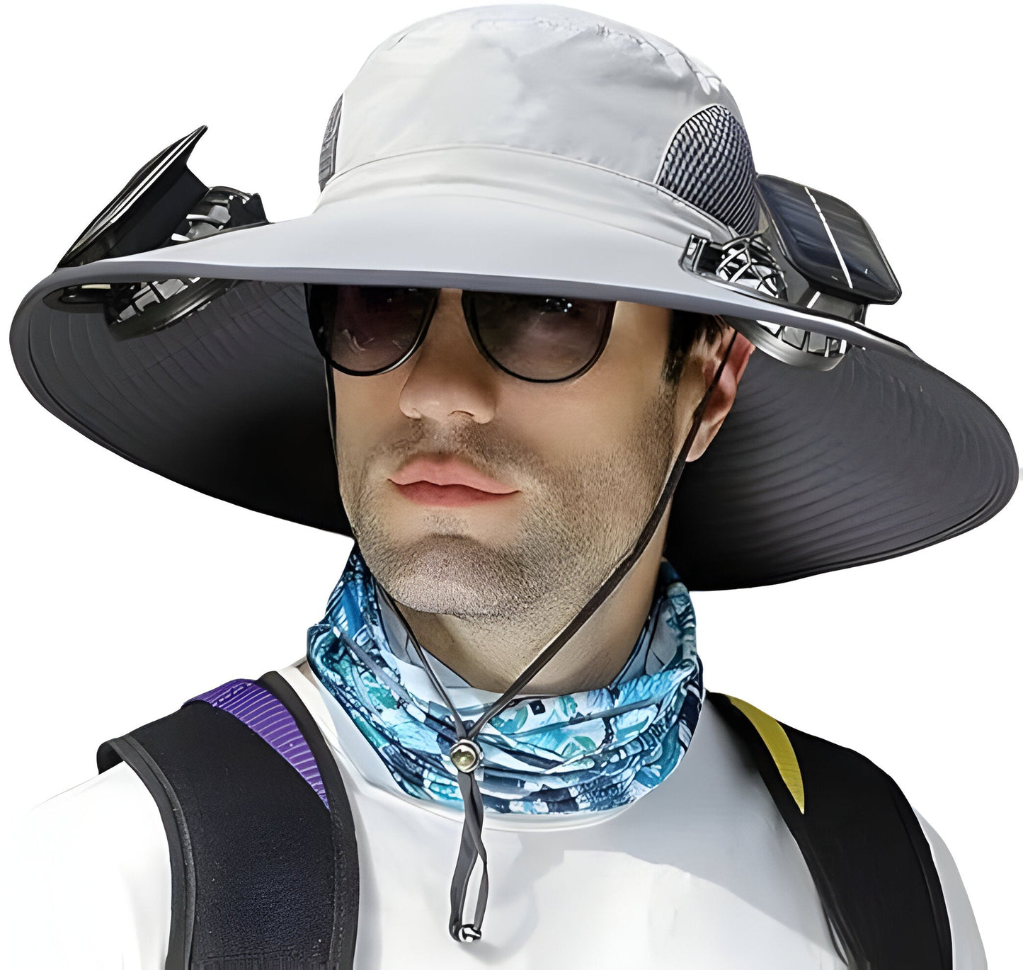 Cooling Sun Hat with Dual Fans and Adjustable Fit for Men