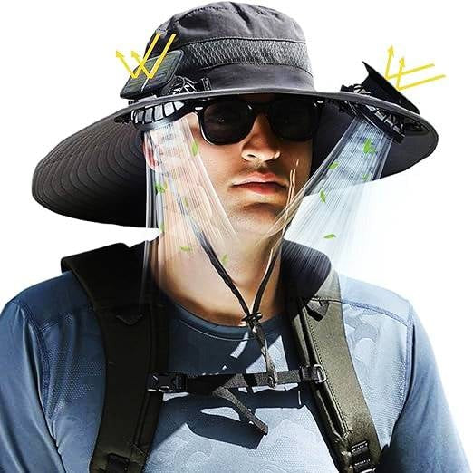 Cooling Sun Hat with Dual Fans and Adjustable Fit for Men
