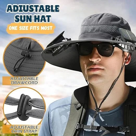 Cooling Sun Hat with Dual Fans and Adjustable Fit for Men