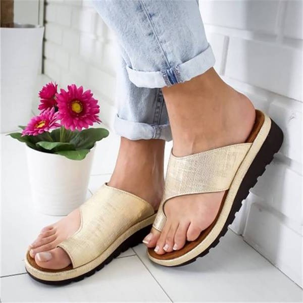 Cushioned Low-Heel Corrective Sandals for Foot Alignment