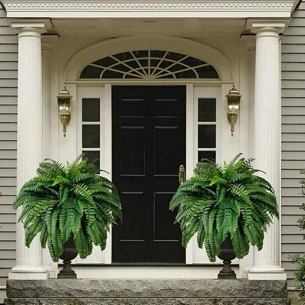 UV-Resistant Lifelike Boston Fern Plant for Indoor and Outdoor Use