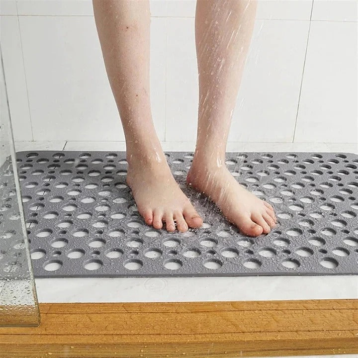 Non-Slip Textured Shower Mat with Suction Base