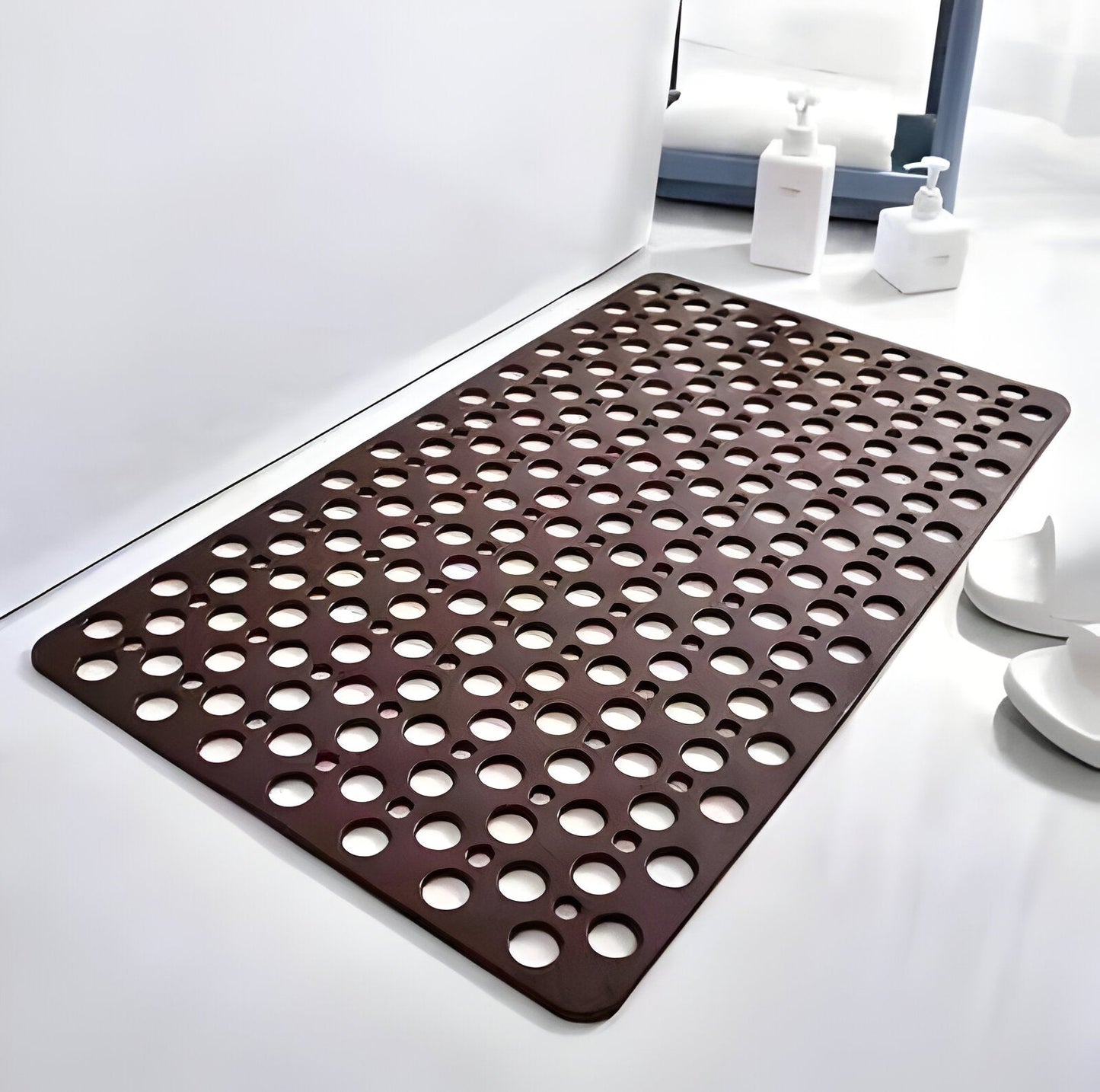 Non-Slip Textured Shower Mat with Suction Base