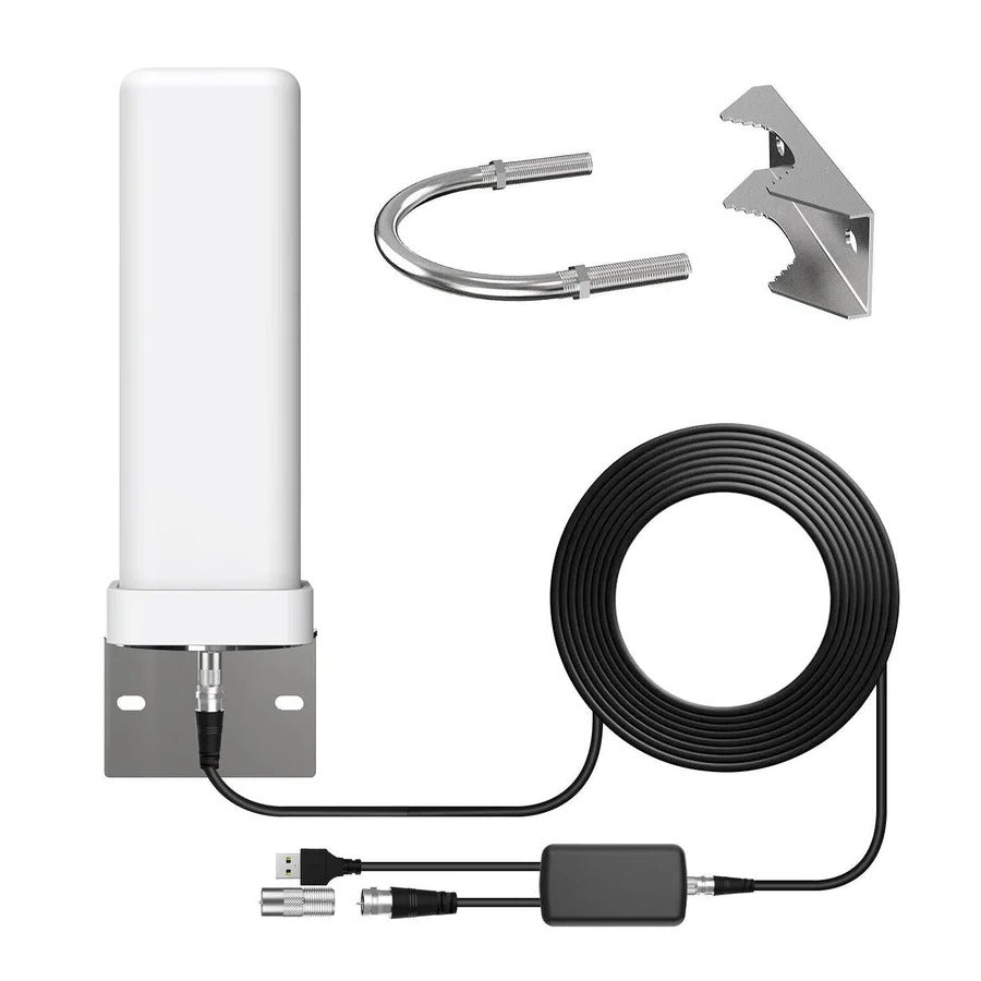 360° Outdoor HDTV Antenna with Signal Amplifier and Plug & Play Setup