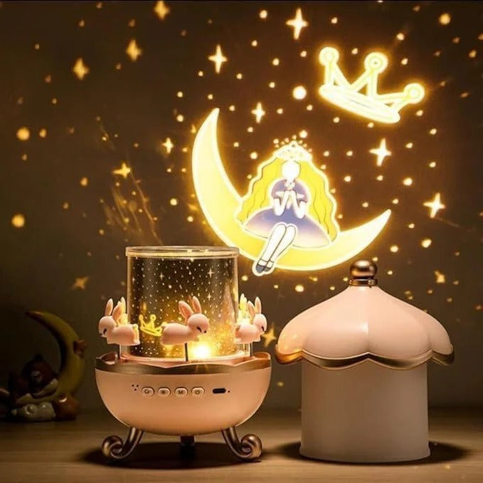 Kids Night Light Projector with Bluetooth Music and Rotating Scenes
