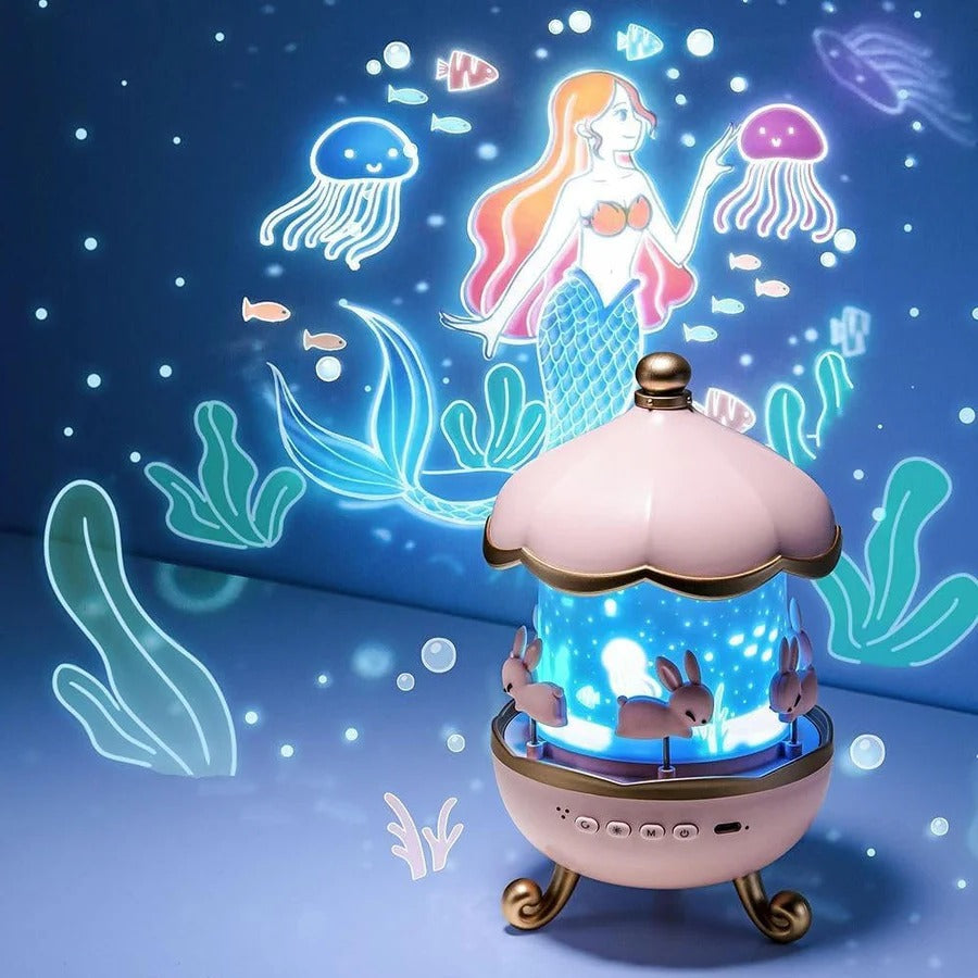 Kids Night Light Projector with Bluetooth Music and Rotating Scenes