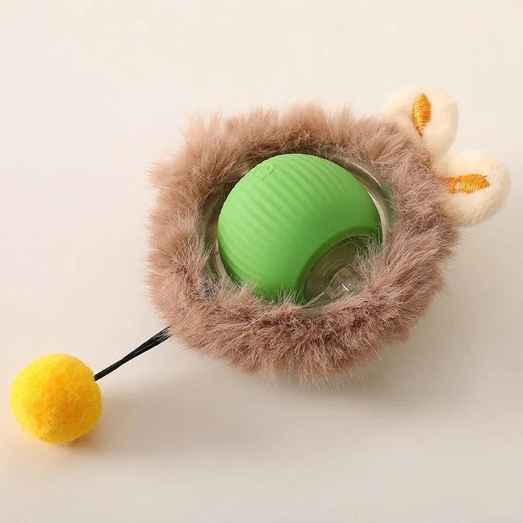 Interactive Rolling Ball Toy with Fluttering Tail for Dogs