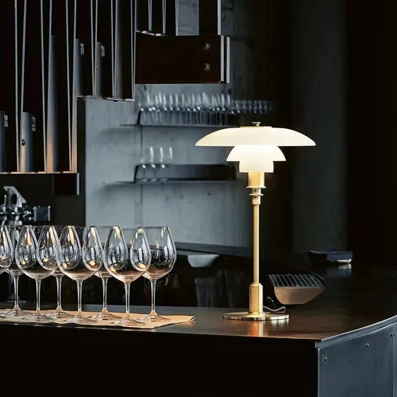 Dimmable LED Table Lamp with Rounded Shade