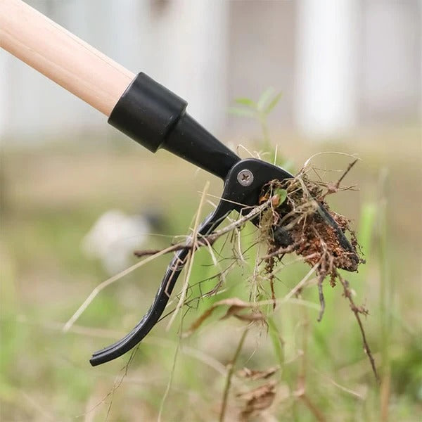 Ergonomic Stand Up Weed Puller with 4 Claw Root Remover