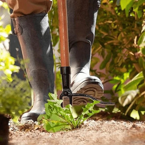 Ergonomic Stand Up Weed Puller with 4 Claw Root Remover