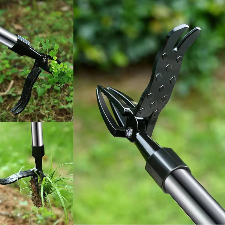 Stand Up Weed Puller Tool with 4 Claw Root Removal and Foot Pedal