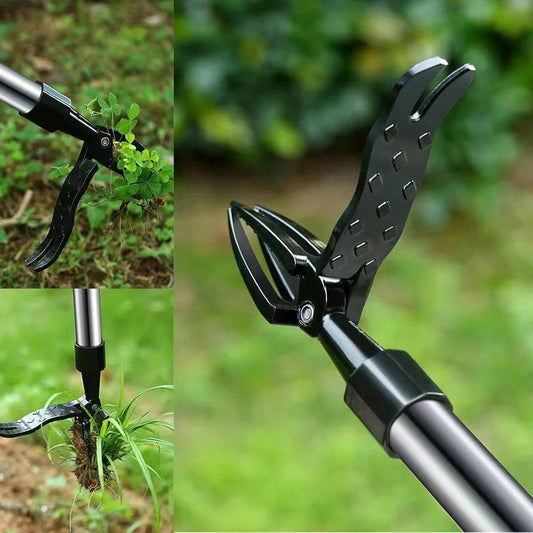 Stand Up Weed Puller Tool with 4 Claw Root Removal and Foot Pedal