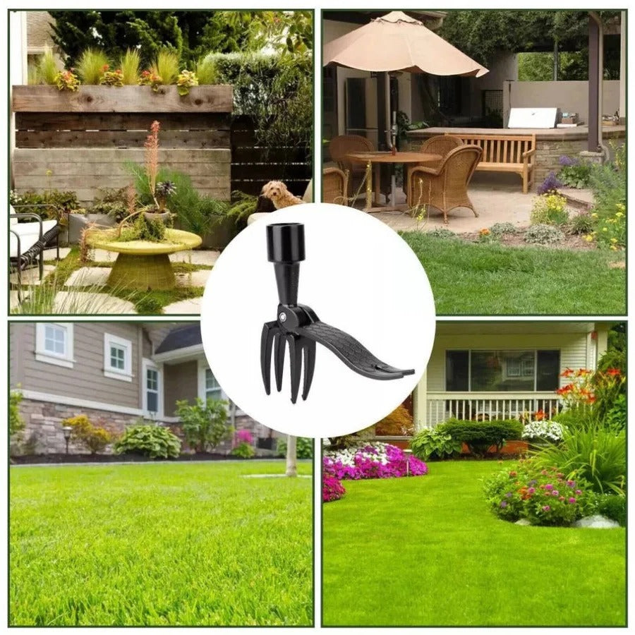Stand Up Weed Puller Tool with 4 Claw Root Removal and Foot Pedal