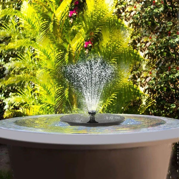 Solar-Powered Garden Water Fountain for Birdbaths and Ponds