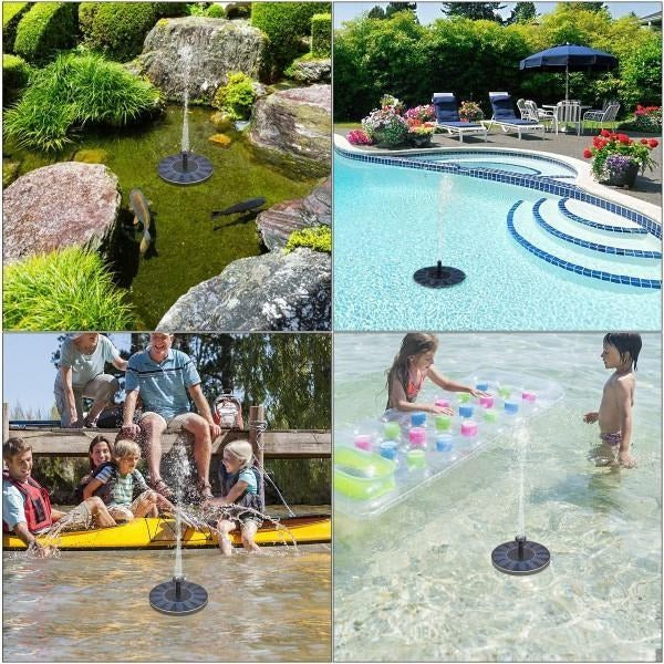 Solar-Powered Garden Water Fountain for Birdbaths and Ponds
