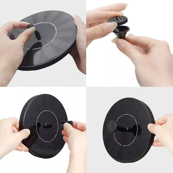 Solar-Powered Garden Water Fountain for Birdbaths and Ponds