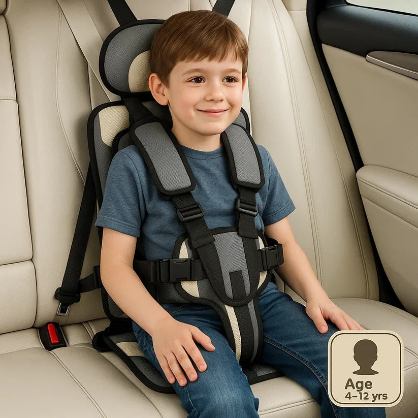 Foldable Portable Car Seat Travel Booster with 5 Point Harness