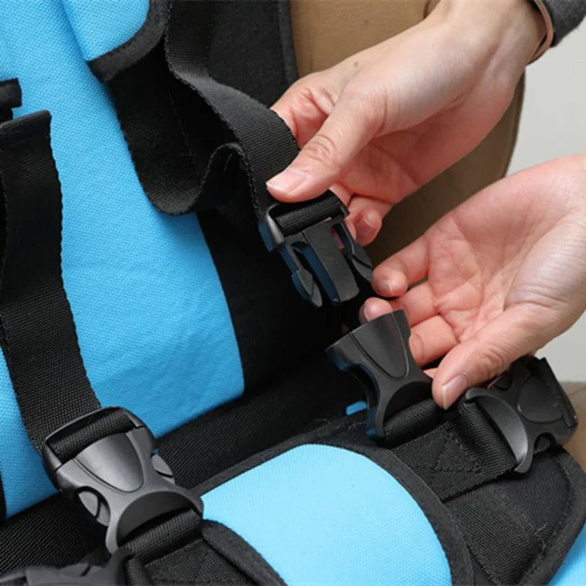 Foldable Portable Car Seat Travel Booster with 5 Point Harness