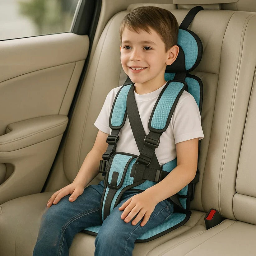Foldable Portable Car Seat Travel Booster with 5 Point Harness