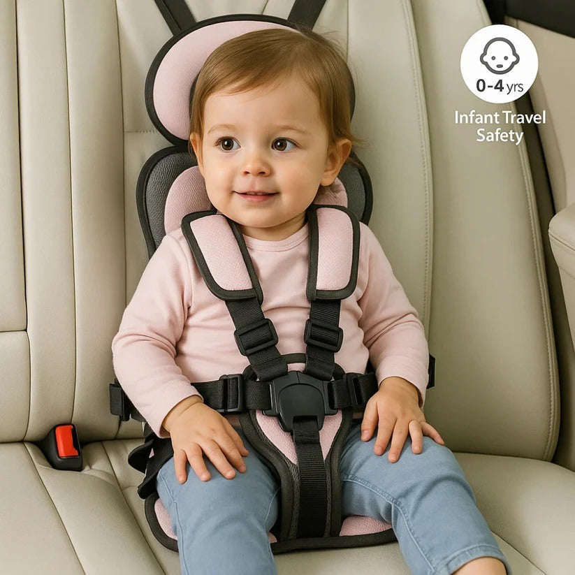 Foldable Portable Car Seat Travel Booster with 5 Point Harness