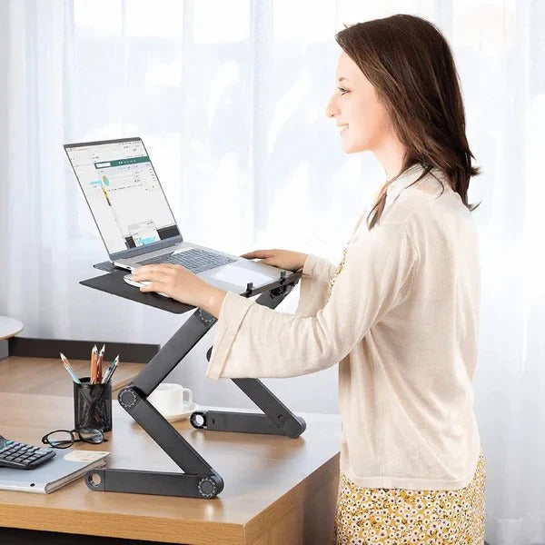 Adjustable Ergonomic Laptop Stand with Detachable Mouse Plate