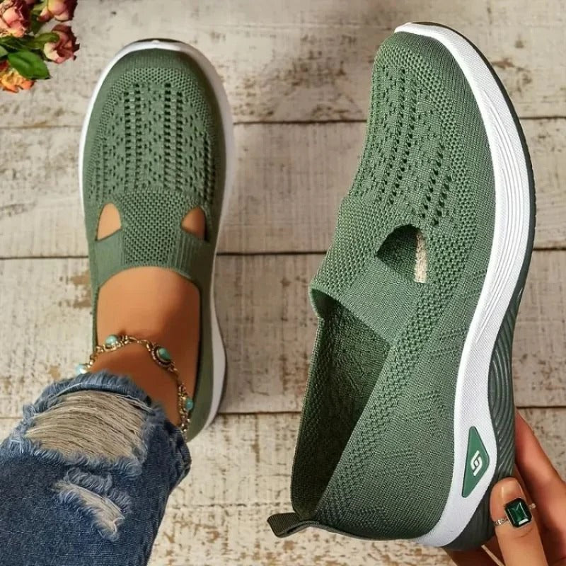 Breathable Women's Comfort Mesh Sneakers with Cushioned Sole