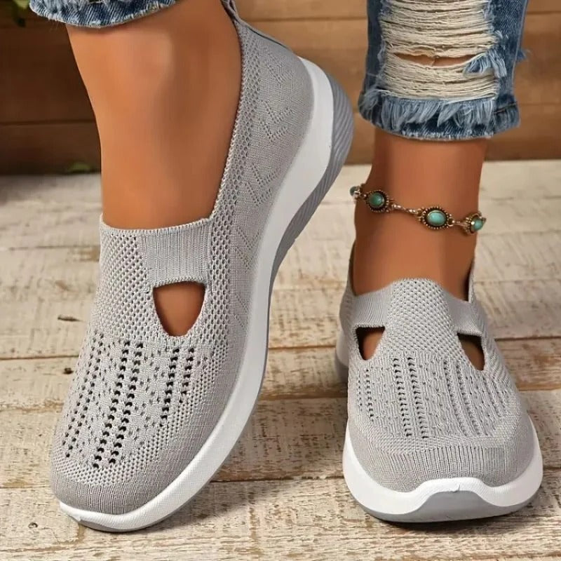 Breathable Women's Comfort Mesh Sneakers with Cushioned Sole